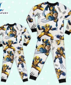 Custom Disney Deadpool and Wolverine Wolverine Colorful Pajamas - Family Disneyland Matching Pajamas Set