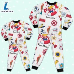 Custom Disney Donald Cruise Trip Colorful Pajamas Set - Movie Cartoon Holiday Pajamas