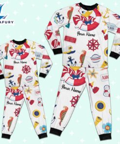 Custom Disney Donald Cruise Trip Colorful Pajamas Set - Movie Cartoon Holiday Pajamas