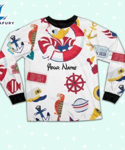 Custom Disney Donald Cruise Trip Colorful Pajamas Set - Movie Cartoon Holiday Pajamas