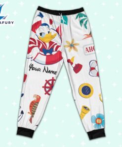 Custom Disney Donald Cruise Trip Colorful Pajamas Set - Movie Cartoon Holiday Pajamas