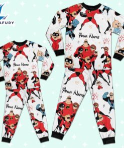 Custom Disney Father Day Mr Incredible the Incredibles Colorful Pajamas Set - Movie Cartoon Holiday Pajamas