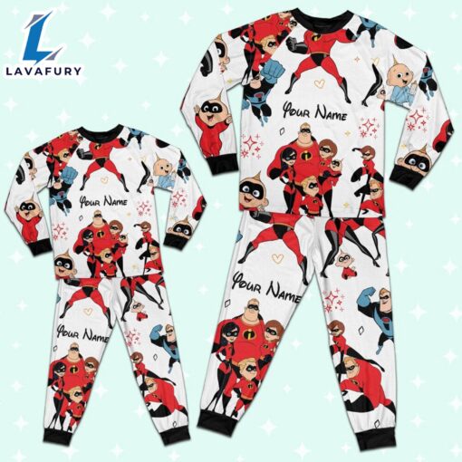 Custom Disney Father Day Mr Incredible the Incredibles Colorful Pajamas Set – Movie Cartoon Holiday Pajamas