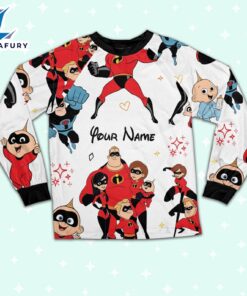 Custom Disney Father Day Mr Incredible the Incredibles Colorful Pajamas Set - Movie Cartoon Holiday Pajamas