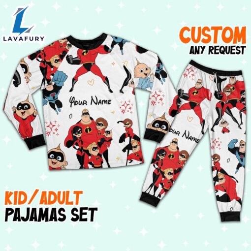 Custom Disney Father Day Mr Incredible the Incredibles Colorful Pajamas Set – Movie Cartoon Holiday Pajamas