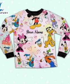 Custom Disney Friends Colorful Pajamas Set - Movie Cartoon Holiday Pajamas