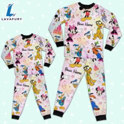 Custom Disney Friends Colorful Pajamas Set - Movie Cartoon Holiday Pajamas