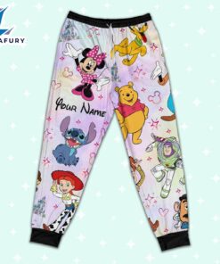 Custom Disney Friends Colorful Team Pajamas Set - Movie Cartoon Holiday Pajamas