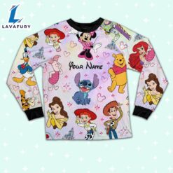 Custom Disney Friends Colorful Team Pajamas Set - Movie Cartoon Holiday Pajamas