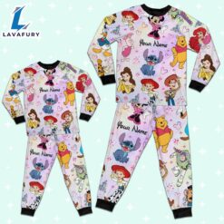 Custom Disney Friends Colorful Team Pajamas Set - Movie Cartoon Holiday Pajamas