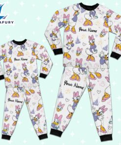 Custom Disney Friends Daisy Colorful Pajamas Set - Movie Cartoon Holiday Pajamas