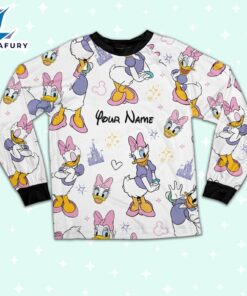 Custom Disney Friends Daisy Colorful Pajamas Set - Movie Cartoon Holiday Pajamas