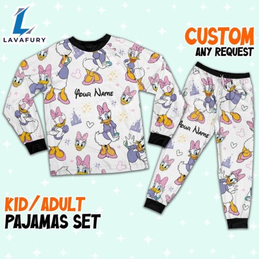 Custom Disney Friends Daisy Colorful Pajamas Set – Movie Cartoon Holiday Pajamas