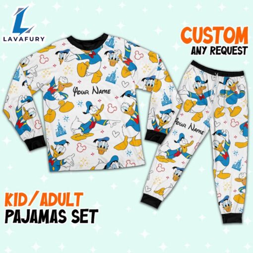 Custom Disney Friends Donald Colorful Pajamas Set – Family Disneyland Matching Pajamas Set