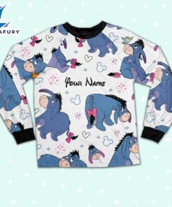 Custom Disney Friends Eeyore Colorful Pajamas Set - Movie Cartoon Holiday Pajamas