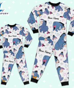 Custom Disney Friends Eeyore Colorful Pajamas Set - Movie Cartoon Holiday Pajamas