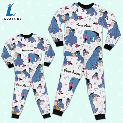 Custom Disney Friends Eeyore Colorful Pajamas Set – Movie Cartoon Holiday Pajamas