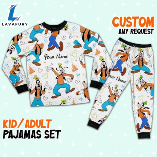 Custom Disney Friends Goofy Colorful Pajamas Set – Family Disneyland Matching Pajamas Set