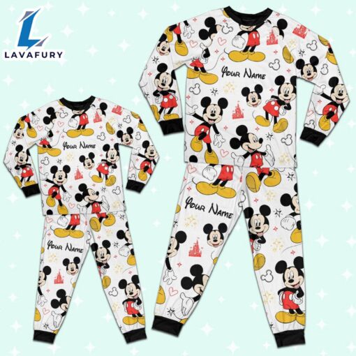 Custom Disney Friends Mickey Colorful Pajamas Set – Movie Cartoon Holiday Pajamas