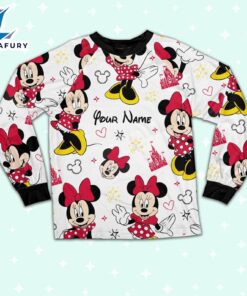 Custom Disney Friends Minnie Colorful Pajamas Set - Movie Cartoon Holiday Pajamas