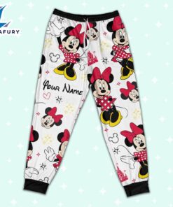 Custom Disney Friends Minnie Colorful Pajamas Set - Movie Cartoon Holiday Pajamas