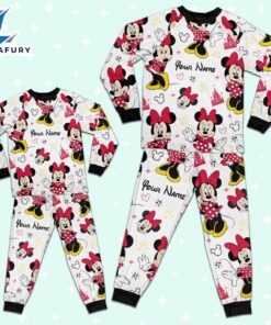 Custom Disney Friends Minnie Colorful Pajamas Set - Movie Cartoon Holiday Pajamas