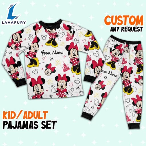 Custom Disney Friends Minnie Colorful Pajamas Set – Movie Cartoon Holiday Pajamas