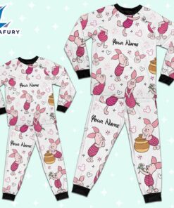 Custom Disney Friends Piglet Colorful Pajamas Set - Movie Cartoon Holiday Pajamas