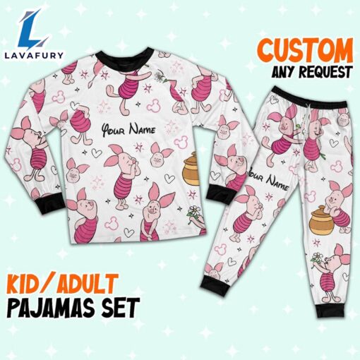 Custom Disney Friends Piglet Colorful Pajamas Set – Movie Cartoon Holiday Pajamas