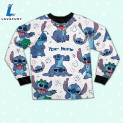 Custom Disney Friends Stitch Colorful Pajamas Set - Movie Cartoon Holiday Pajamas