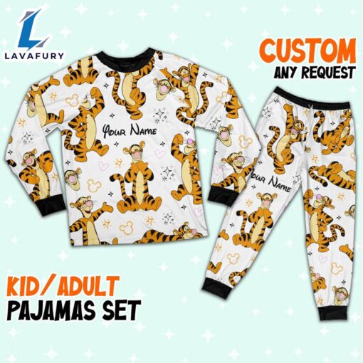 Custom Disney Friends Tigger Colorful Pajamas Set – Family Disneyland Matching Pajamas Set