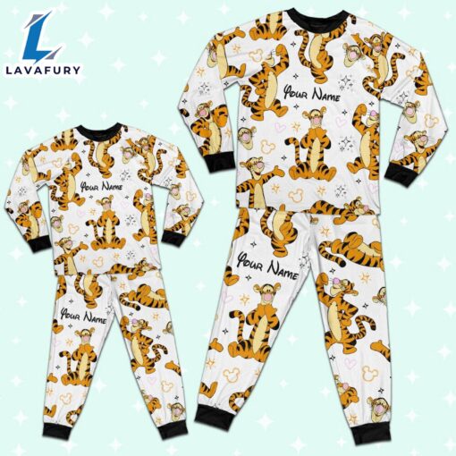 Custom Disney Friends Tigger Colorful Pajamas Set – Family Disneyland Matching Pajamas Set