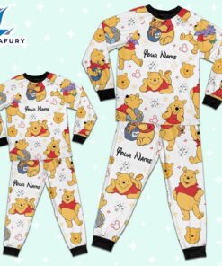 Custom Disney Friends Winnie the Pooh Colorful Pajamas Set - Movie Cartoon Holiday Pajamas