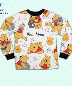 Custom Disney Friends Winnie the Pooh Colorful Pajamas Set - Movie Cartoon Holiday Pajamas