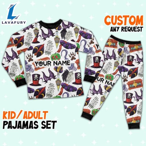 Custom Disney Halloween Villain Simple Pajamas Set – Movie Cartoon Holiday Pajamas