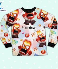 Custom Disney Inside Out Anger Red Color Pajamas Set - Family Disneyland Matching Pajamas Set