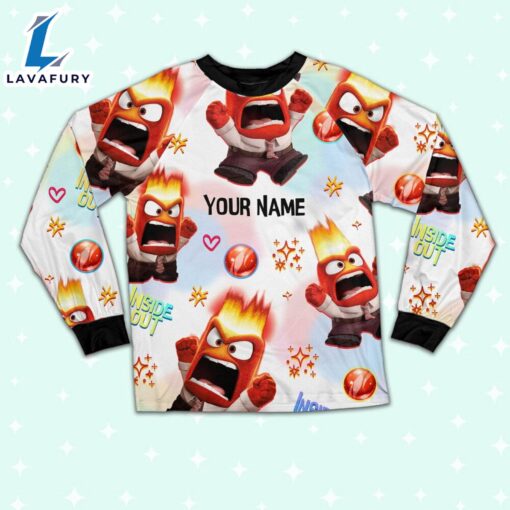 Custom Disney Inside Out Anger Red Color Pajamas Set – Family Disneyland Matching Pajamas Set