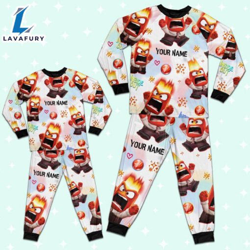 Custom Disney Inside Out Anger Red Color Pajamas Set – Family Disneyland Matching Pajamas Set