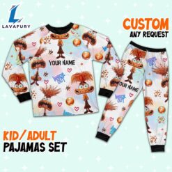 Custom Disney Inside Out Anxiety Orange Color Pajamas Set - Family Disneyland Matching Pajamas Set