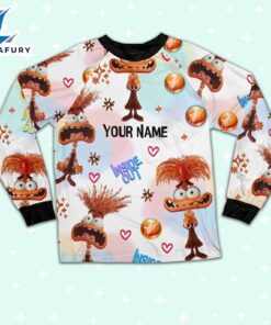 Custom Disney Inside Out Anxiety Orange Color Pajamas Set - Family Disneyland Matching Pajamas Set