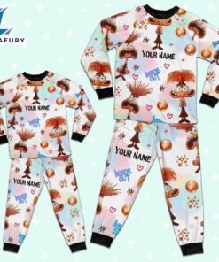 Custom Disney Inside Out Anxiety Orange Color Pajamas Set - Family Disneyland Matching Pajamas Set