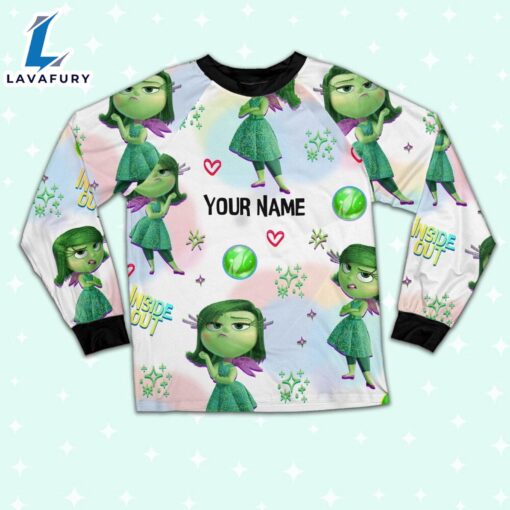 Custom Disney Inside Out Disgust Green Color Pajamas Set – Movie Cartoon Holiday Pajamas