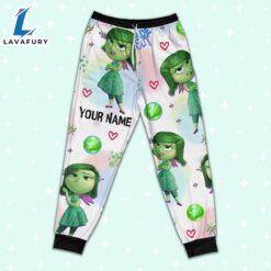 Custom Disney Inside Out Disgust Green Color Pajamas Set - Movie Cartoon Holiday Pajamas