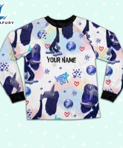 Custom Disney Inside Out Ennui Navy Color Pajamas Set - Movie Cartoon Holiday Pajamas