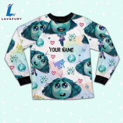 Custom Disney Inside Out Envy Turquoise Color Pajamas Set - Movie Cartoon Holiday Pajamas