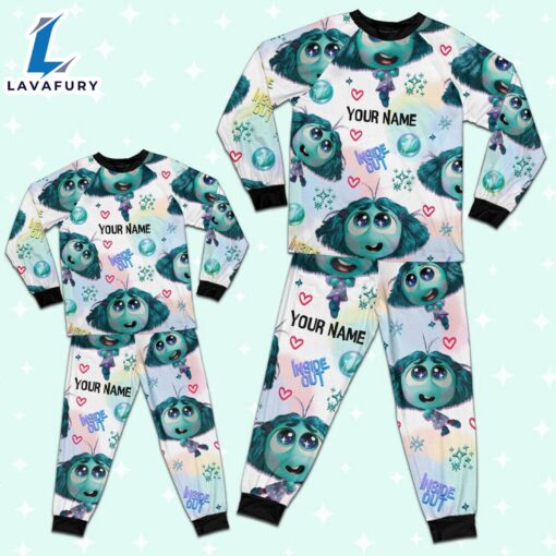 Custom Disney Inside Out Envy Turquoise Color Pajamas Set – Movie Cartoon Holiday Pajamas