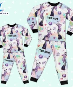 Custom Disney Inside Out Fear Purple Color Pajamas Set - Movie Cartoon Holiday Pajamas