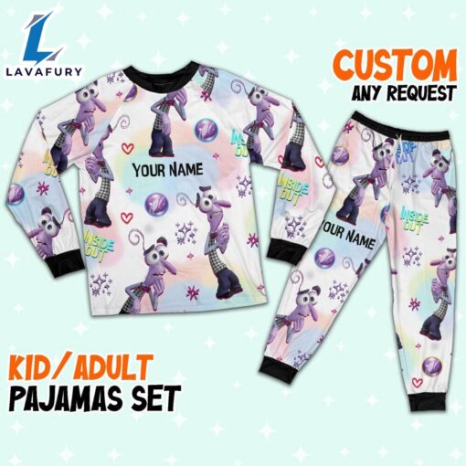 Custom Disney Inside Out Fear Purple Color Pajamas Set – Movie Cartoon Holiday Pajamas