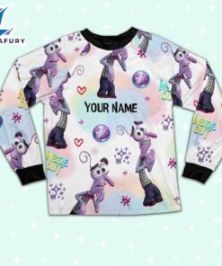 Custom Disney Inside Out Fear Purple Color Pajamas Set - Movie Cartoon Holiday Pajamas