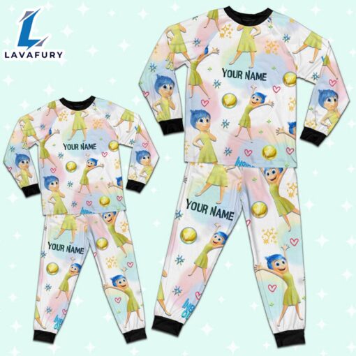 Custom Disney Inside Out Joy Yellow Color Pajamas Set – Family Disneyland Matching Pajamas Set